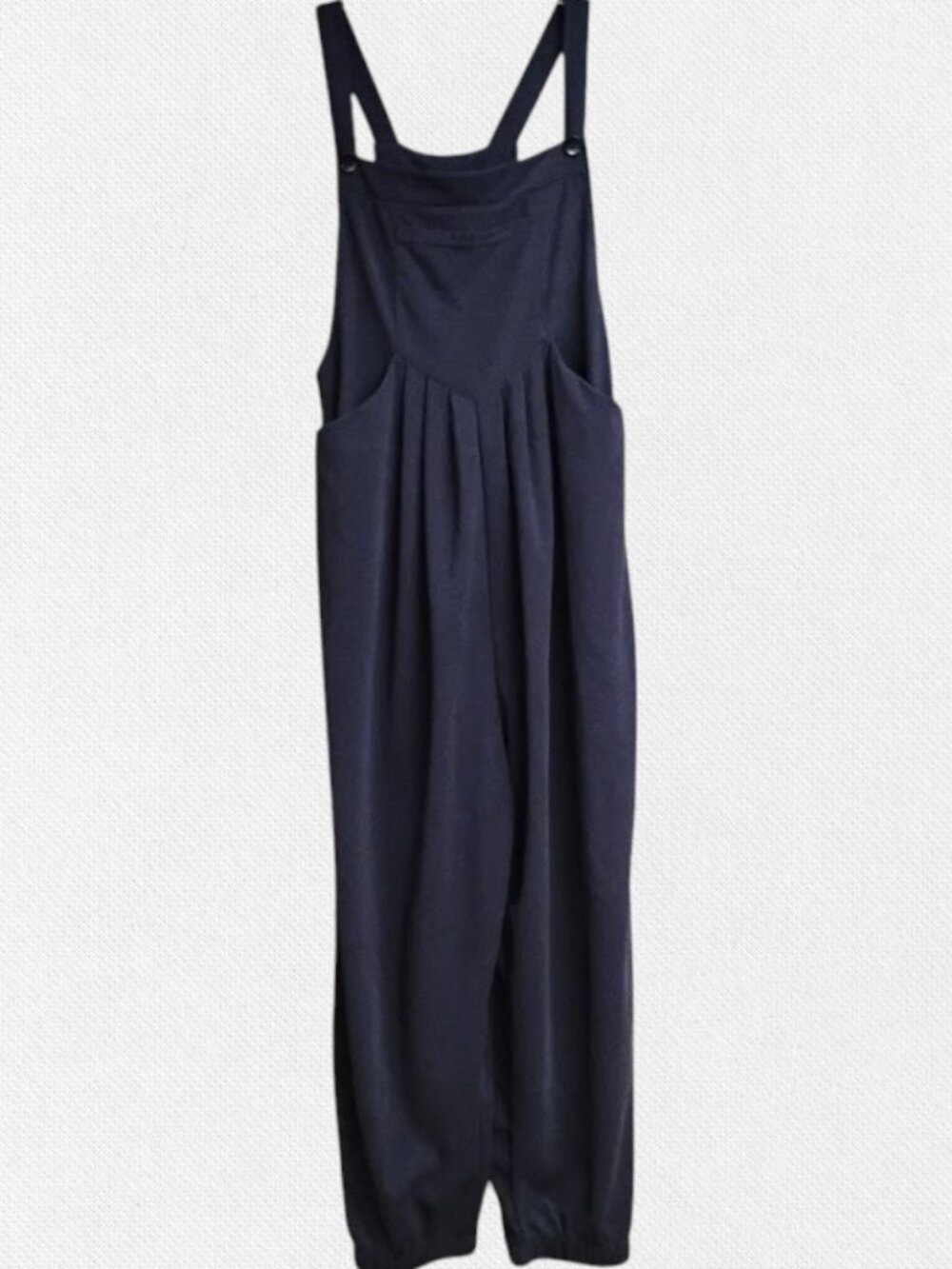 Halara Adjustable Strap Pockets Waffle Casual Jogger Overalls Jumpsuit NAVY Sz M - Picture 10 of 10